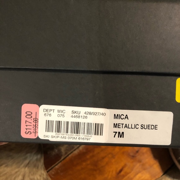 Eileen Fisher 7M MICA Strappy Metallic Sandals - Picture 7 of 8